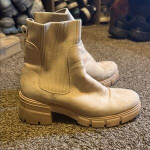 Stylish Cream Ankle Booties